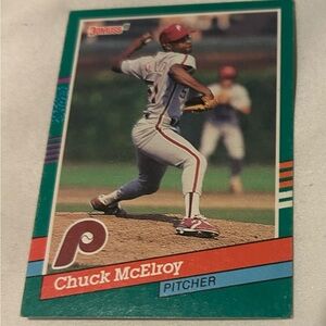 Baseball Trading Card with Green Border